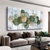 Mirrors and Frames/Abstract Green Canvas Wall Art for Modern Home Decoration