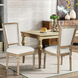 Polar Aurora Beige Fabric Dining Chairs Set of Four