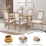 Polar Aurora Beige Fabric Dining Chairs Set of Four