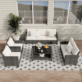 Outdoor Wicker Patio Furniture Set with Hidden Storage and Comfort