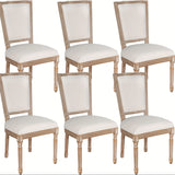 Polar Aurora Beige Fabric Dining Chairs Set of Four