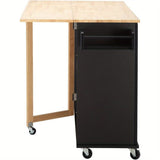 Rolling Kitchen Island Cart with Drop Leaf and Ample Storage