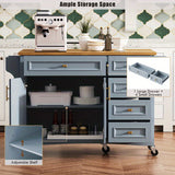 Stylish Kitchen Island Cart with Spice Rack and Towel Holder