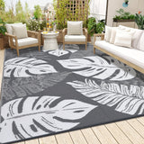 Washable Outdoor Waterproof Floral Print Area Rug for Camping