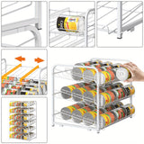 Metal Can Organizer Rack for Pantry Space Saving Kitchen Storage
