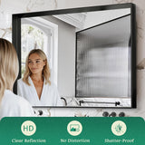 Wall Mounted Makeup Mirror with Unbreakable Glass and Brushed Finish