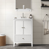Modern Bathroom Vanity Sink Cabinet with Fluted Drawers