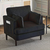 Modern Corduroy Oversized Armchair with Pillows and Side Pocket