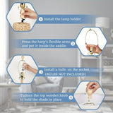 Rattan Table Lamp Set with Dual USB Charging Ports