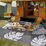 Washable Outdoor Waterproof Floral Print Area Rug for Camping