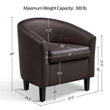 Modern PU Leather Barrel Accent Chair for Stylish Living Spaces