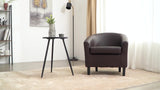 Modern PU Leather Barrel Accent Chair for Stylish Living Spaces