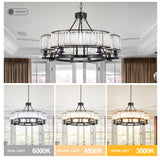 French Traditional 8 Light Round Chandelier With Crystals