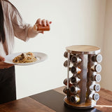 360 Degree Rotating Stainless Steel Spice Rack with Jars