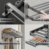 Wall Mounted No Drill Towel Rack with Shelf for Bathrooms