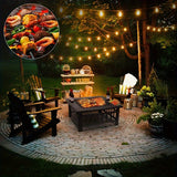 3-in-1 Square Fire Pit Table with BBQ Grill and Cover
