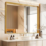 Wall Mounted Makeup Mirror with Unbreakable Glass and Brushed Finish