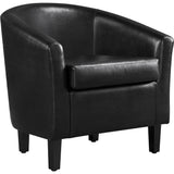 Modern PU Leather Barrel Accent Chair for Stylish Living Spaces