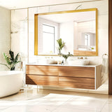 Wall Mounted Makeup Mirror with Unbreakable Glass and Brushed Finish