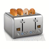 Stainless Steel Digital Toaster with LCD Display and Shade Settings