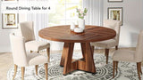Rustic Round Farmhouse Dining Table for Cozy Family Meals