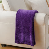 Boho Chenille Knit Throw Blanket for Cozy Home Decor