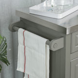 Rolling Kitchen Island Cart with Storage and Stainless Steel Top