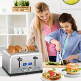 Stainless Steel Digital Toaster with LCD Display and Shade Settings