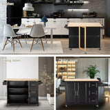 Rolling Kitchen Island Cart with Drop Leaf and Ample Storage