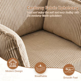 Modern Corduroy Oversized Armchair with Pillows and Side Pocket