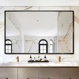 Wall Mounted Makeup Mirror with Unbreakable Glass and Brushed Finish