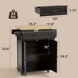 Versatile Kitchen Island Cart with Adjustable Shelf and Storage