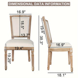 Polar Aurora Beige Fabric Dining Chairs Set of Four