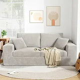 Modern Corduroy Loveseat Sofa in a Box for Small Spaces