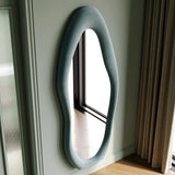 Cloakro Wall Mirror With Flannel Wrapped Wood Frame
