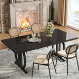 Modern Dining Table With Metal Frame For Six People
