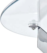 Small round dining table set with glass top and padded chairs