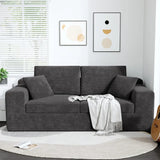 Modern Corduroy Loveseat Sofa in a Box for Small Spaces