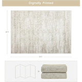 Washable Faux Wool Area Rug For Living Room Non Slip