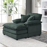 Modern Oversized Chaise Lounge Chair With Ottoman And Pillows