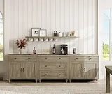 Farmhouse buffet cabinet with wood grain texture