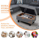 Modern Sectional Sofa With Chaise Ottoman And Pillows