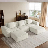 Luxury Cloud Style Sectional Sofa With Ottomans Living Room