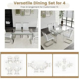 Contemporary dining room table set for four people