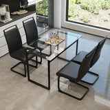 Wooden dining table set for 4 with modern stylish chairs