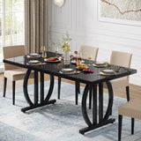 Modern Dining Table With Metal Frame For Six People