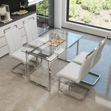 Modern dining table set for 4 with stylish upholstered chairs