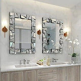 Decorative Wall Mirror Beveled Edge With Uneven Glass Frame