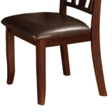 Set of Side Chairs Solid Wood Padded Leatherette Seats