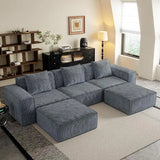 Luxury Cloud Style Sectional Sofa With Ottomans Living Room